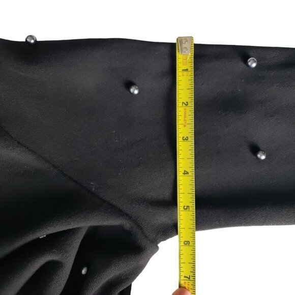 H&M Women Small Pearl Beaded Heavy Cotton Black Sweatshirt NWT - Picture 10 of 11